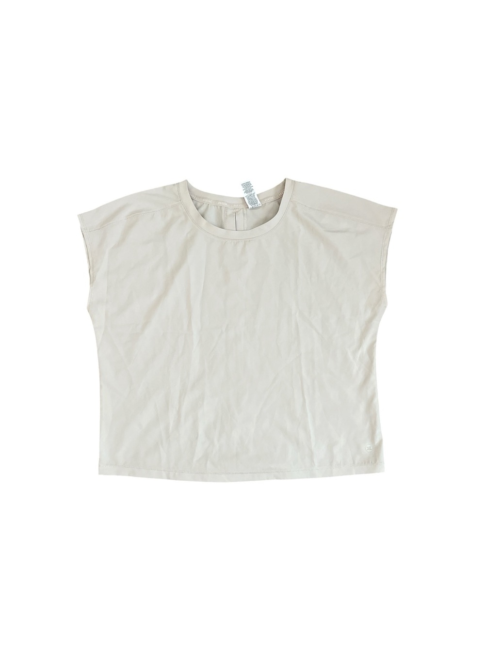 RBX Beige Yoga Pilates Boxy Cropped Tank Top Slit in Back Size Large